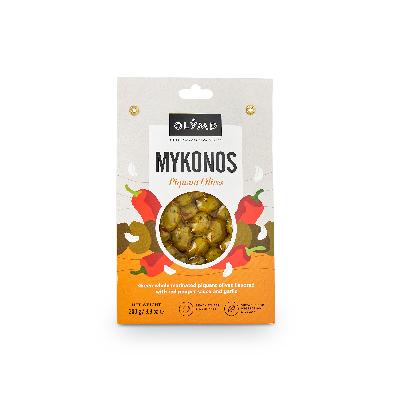 Olymp pikantné zelené olivy s chilli paprikou a cesnakom vakuované 250 g