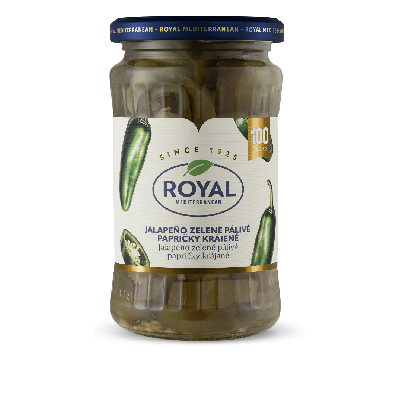 Royal zelená jalapeno paprika - plátky